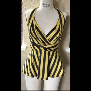 Anthropologie (Odille) peplumed halter top